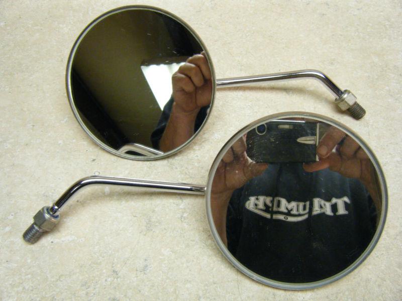 Aftermarket chrome motorcycle rear view mirror set chopper bobber