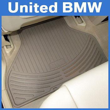 Bmw 3 series rear rubber floor mats 323 325 328 330 sedan & wgn 1999-2005 beige