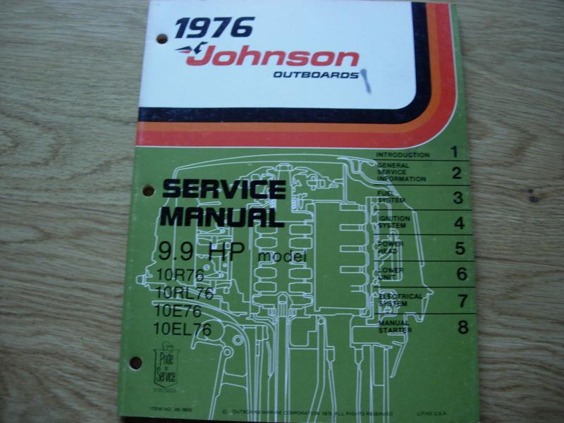 Omc johnson outboard - repair service manual - 1976 - 9.9hp - jm-7605