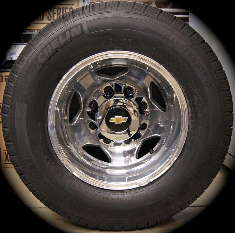 2011-14 chevy silverado gmc sierra hd 3500 dually drw wheels rims michelin tires