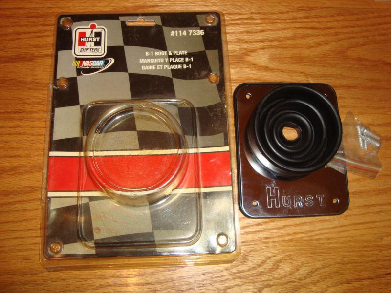 Hurst shifter b-1 boot & plate #114 7336 new in original package has been opened