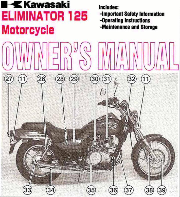 2004 kawasaki eliminator 125 motorcycle owners manual -eliminator 125-bn125a7