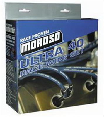 Moroso spark plug wires ultra 40 spiral core 8.65mm black 135 degree boots univ