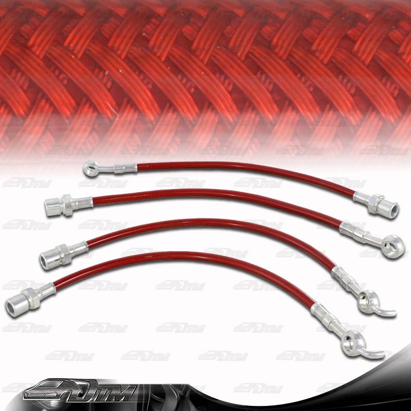 2001-2005 lexus is300 altezza xe10 front & rear stainless steel brake line red