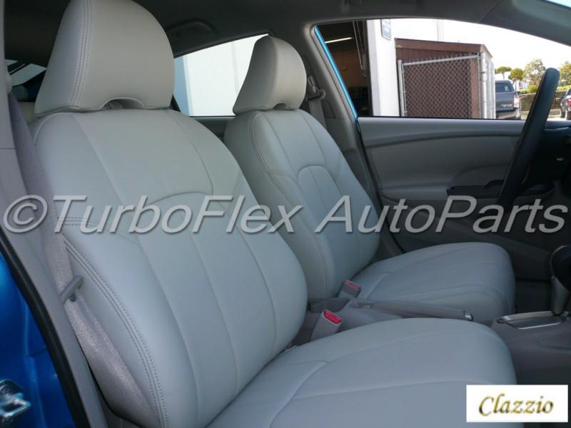 Clazzio custom fit leather seat cover set light gray toyota prius p ii/iii 10-13