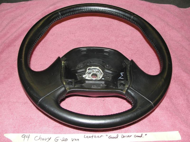Oem 94-95 chevy chevrolet g10 g20 g30 gmc van leather wrapped steering wheel