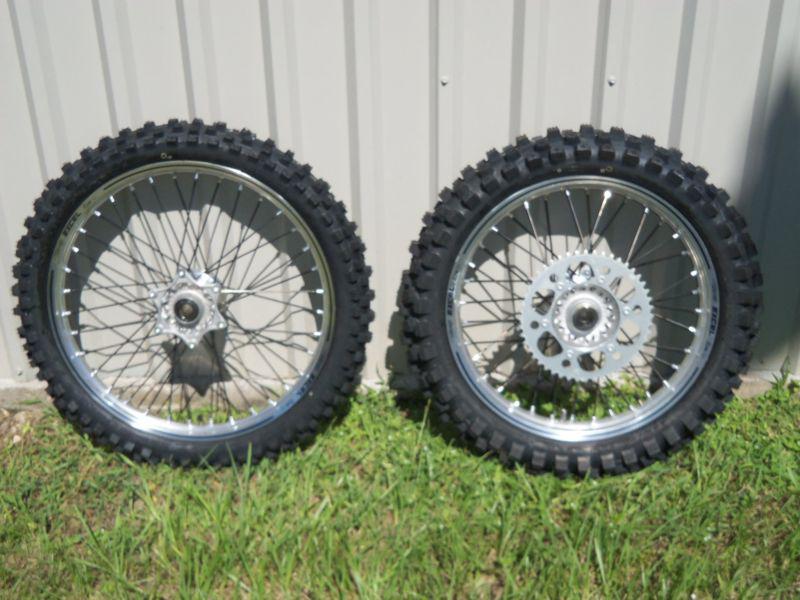 Ktm 450 sxf stock wheel set rims hubs tires 19 21 oem removed from a 2013 model