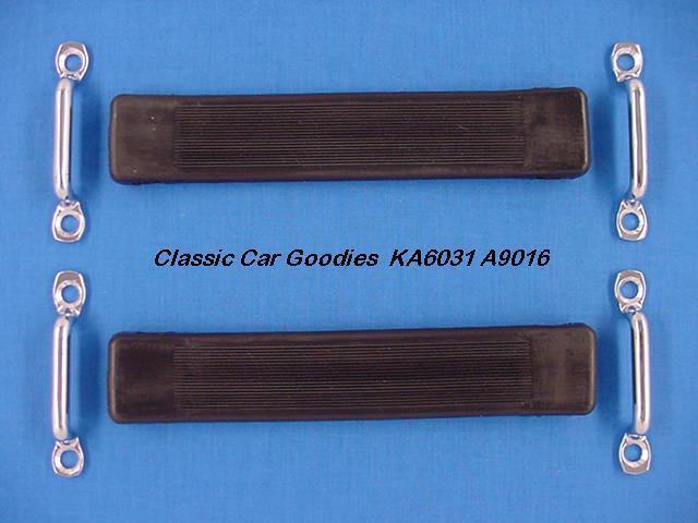 1928-1931 ford door stop kit 6" chrome/rubber 1929 1930