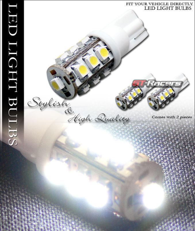2x white t10 wedge 13x 3528 smd/smt led door/trunk/running light lamp bulbs new