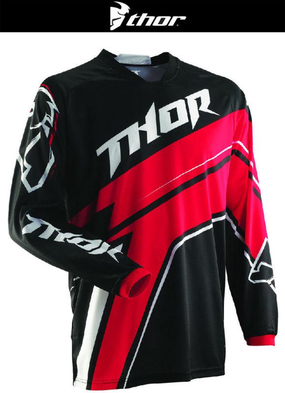 Thor phase stripe red black white dirt bike jersey motocross mx atv 2014