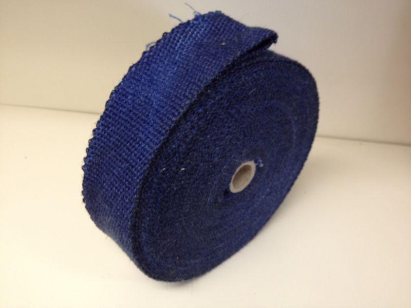 Blue motorcycle 50' header/exhaust pipe wrap w/5 ties