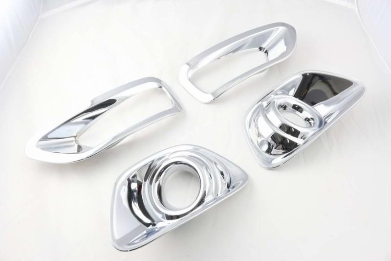 Front rear chrome bumper fog light lamp cover grille trim for jeep compass 11-12