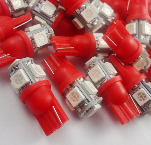 2x red 5smd car led t10 dome light bulbs t15 923 916 168 194 w5w 1252 lamp #sb11