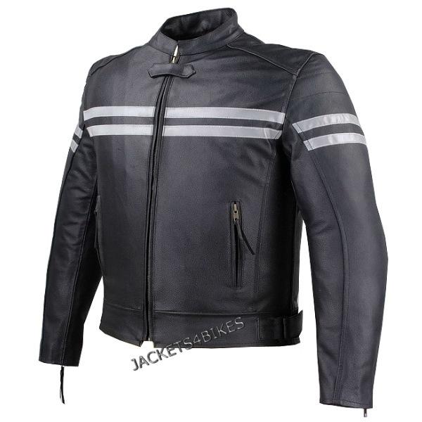 Track motorcycle biker armor leather jacket black s
