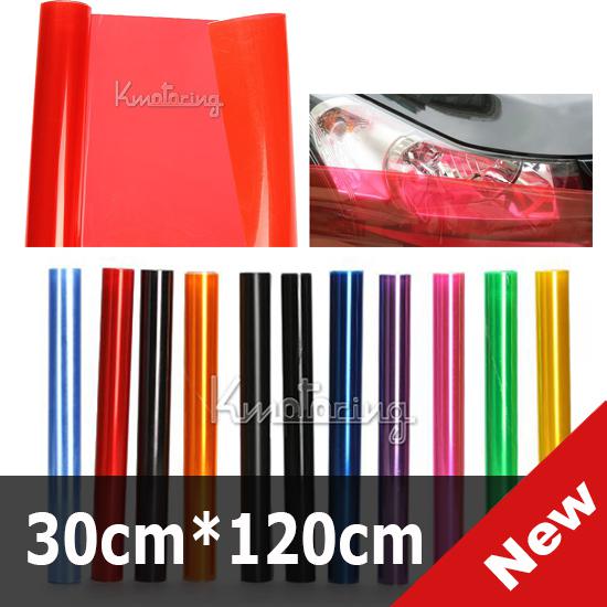 Red car 3-layer smoke fog tint vinyl light head tail light film sheet stickers