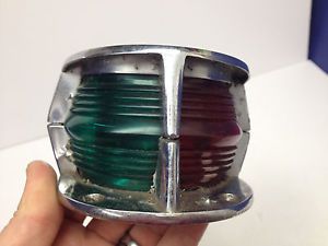 Boat light  vintage chrome red &amp; green plastic lens bow running nautical  {lt6}