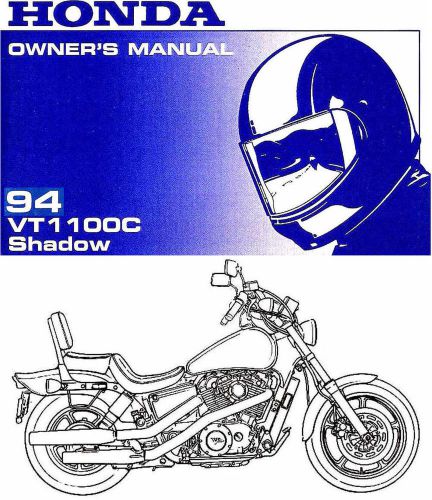 1994 honda vt1100c shadow 1100 motorcycle owners manual -vt1100 c-shadow vt1100