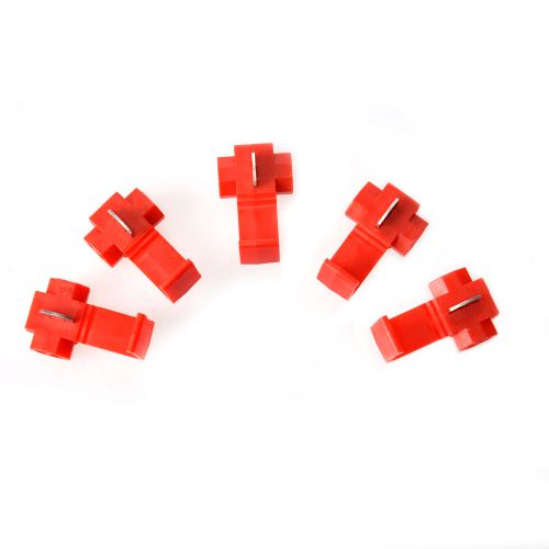 5pc red snap lock scotchlok cable splice and feed connectors for electrical wire