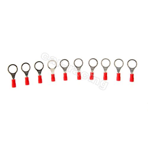 20pc red 6.4mm insulated ring crimp connector terminals electrical cable wiring