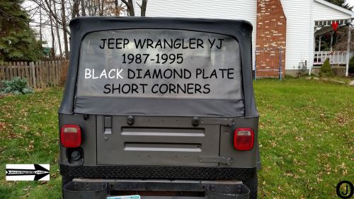 Jeep yj wrangler 3 1/2  black diamond plate short corner guards 1987-1995..