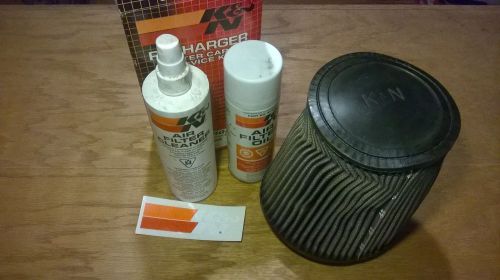 K&amp;n k+n air filter with used recharger kit 4.5in id, 6in od, 6in length
