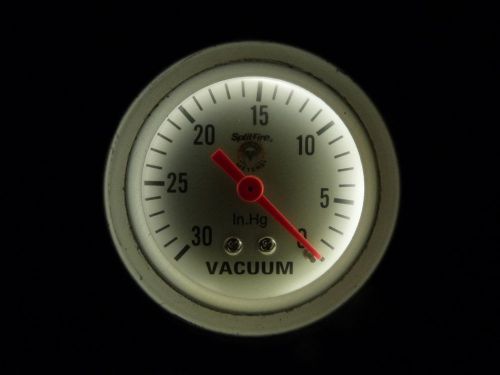 Splitfire vacuum 2-1/16&#034; 0-30 in/hg gauge silver face bezel 21671a *d