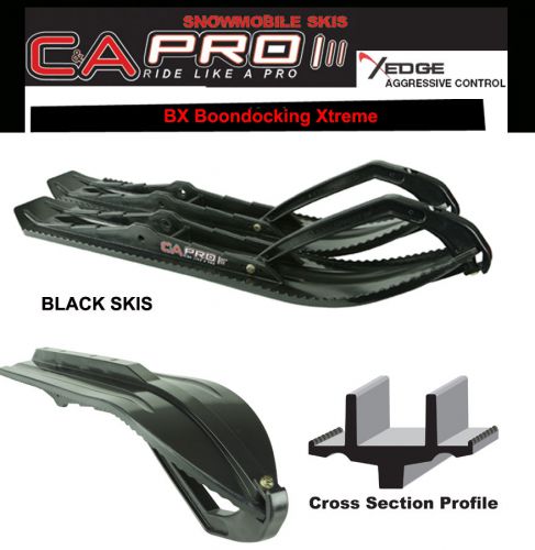 C&amp;a pro bx boondocking pair of black skis with black loops - new in box!