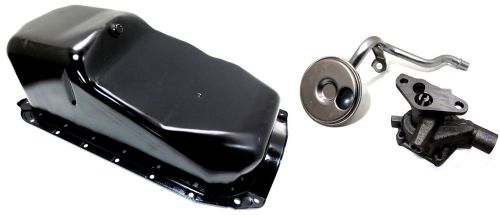 Gm marine oil pan, 3.0l with rear sump, oil pump &amp; pick-up screen - new!
