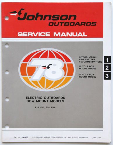 1978 johnson outboard service manual electric outboards bow mount models 78 oem