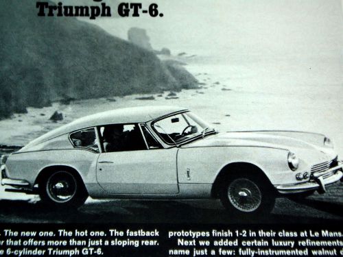 1967 triumph gt6 original ad-poster/sign/2.0 litre engine/gt/gt6+/fastback/1968
