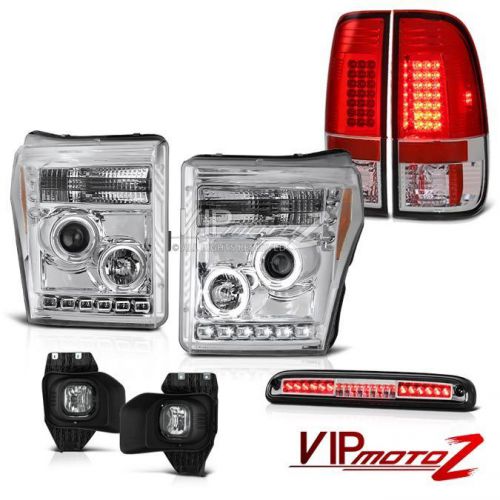 11-16 ford f250 high stop light fog lights red tail brake projector headlamps