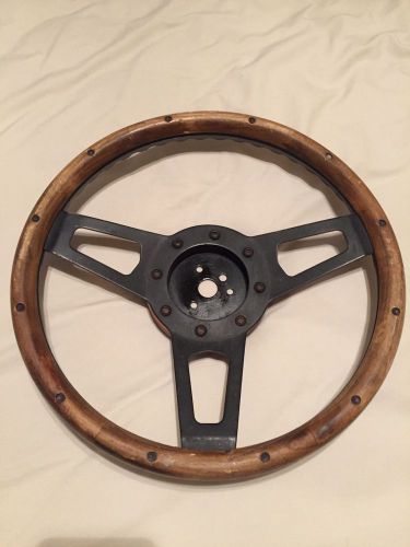 Vintage wooden steering wheel