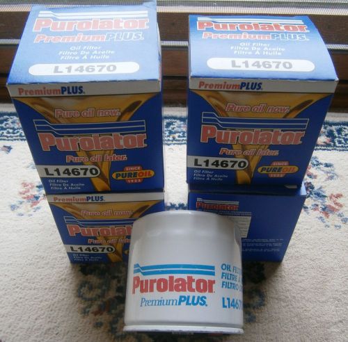 Four purolator premium plus oil filters l14670   brand new in boxes  all four