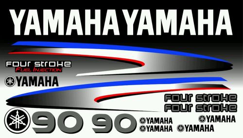 Yamaha outboard boat motor decal 90hp emblem kit. also for 40,50,60,70,80 &amp;110