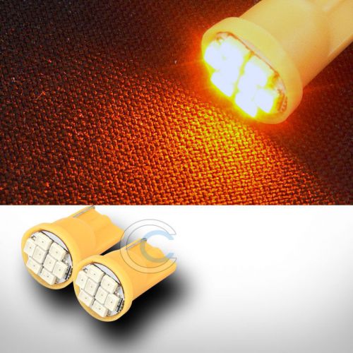 2x yellow t10 wedge 8 count smd led light bulb car parking/turn signal/tail lamp