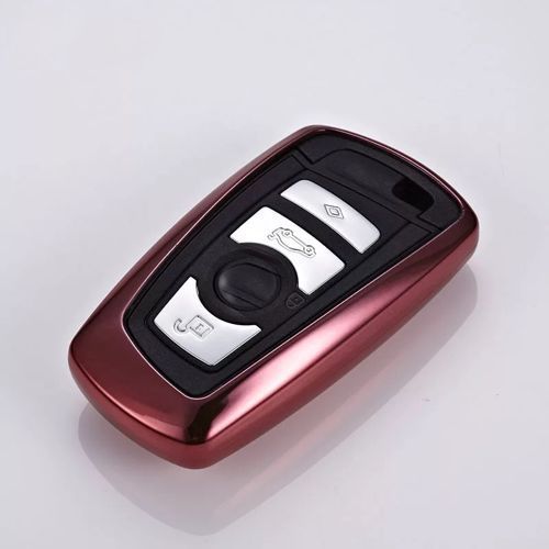 Chrome tpu soft gel sharp smart remote key case cover fob shell for bmw