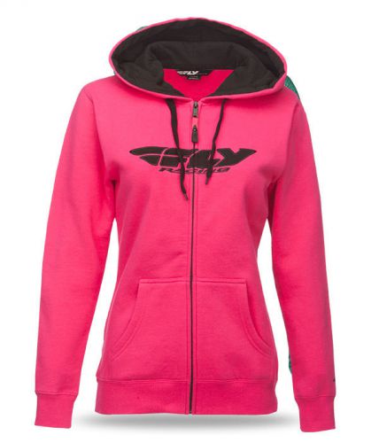 Fly racing corporate womens zip up hoody pink