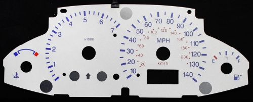 140mph silver reverse indiglo gauge faces new overlay for 2000-2004 ford focus