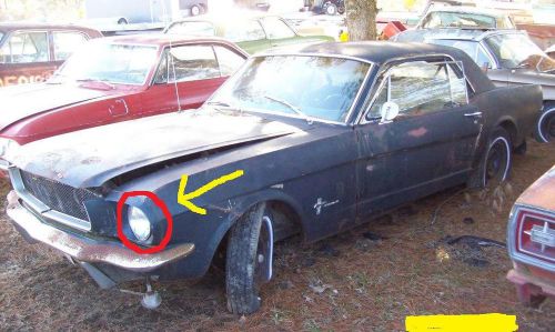 1965 1966 ford mustang coupe used left 1/4 window glass assembly project parts