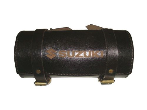Hi quality stylish black leather tool roll bag for suzuki motorcycle