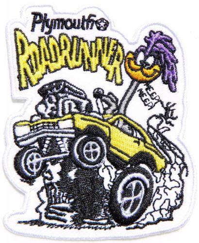 Plymouth roadrunner road runner beep beep racing car patch iron on jacket cap