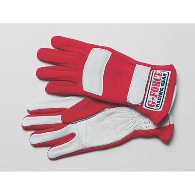 G-force racing gloves g1 single layer nomex/leather medium red pair 4100medrd