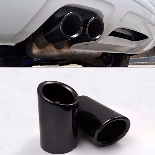 Titanium black chrome slip-on steel muffler exhaust tips for 2009-2015 audi a4 2