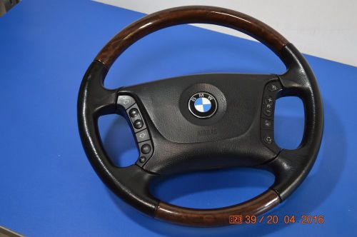 Bmw  e36 e38 e39 steering wheel  wood + leather + airbag + buttons