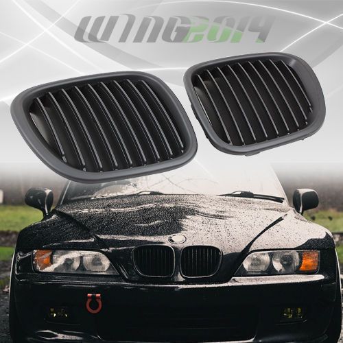 Matte black for bmw z3 m 2d coupe convertible front grille kidney hood