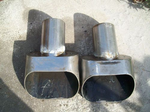 Pair of stainless steel exhaust tube boxed exhaust tips 12.5&#034; length, 4&#034; o.d