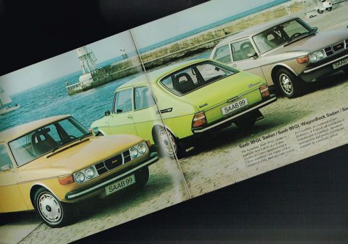 1976 saab 99 brochure / catalog with color chart: 99gl,ems,sedan,wagonback,gl