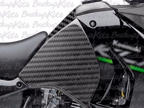 Kawasaki klr 650 full gas tank protection-carbon fiber. decal/calcomania