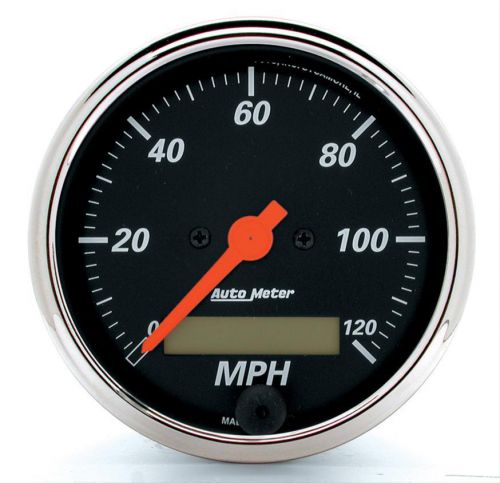 Auto meter 3-1/8&#034; speedo 190 kmh elec db chrome bezel