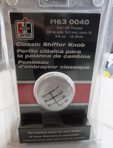 Hurst classic shifter knob white 6 speed #163 0040